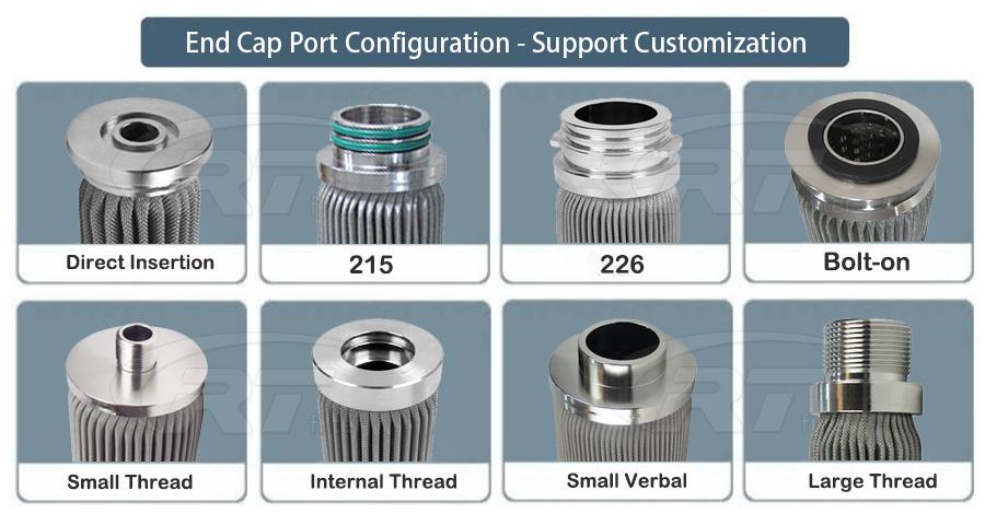 ss 304 316 stainless steel wire mesh pleated polymer hydraulic filter